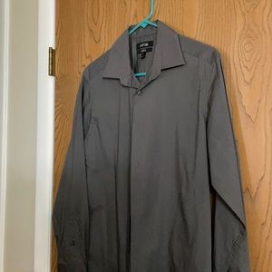 Grey button down shirt
